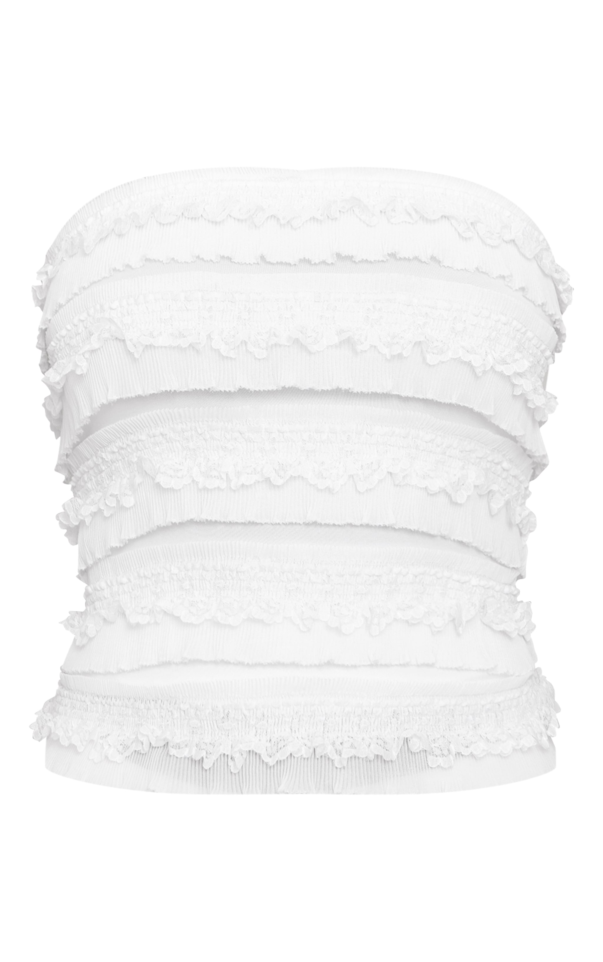 Top bandeau volanté blanc image 5