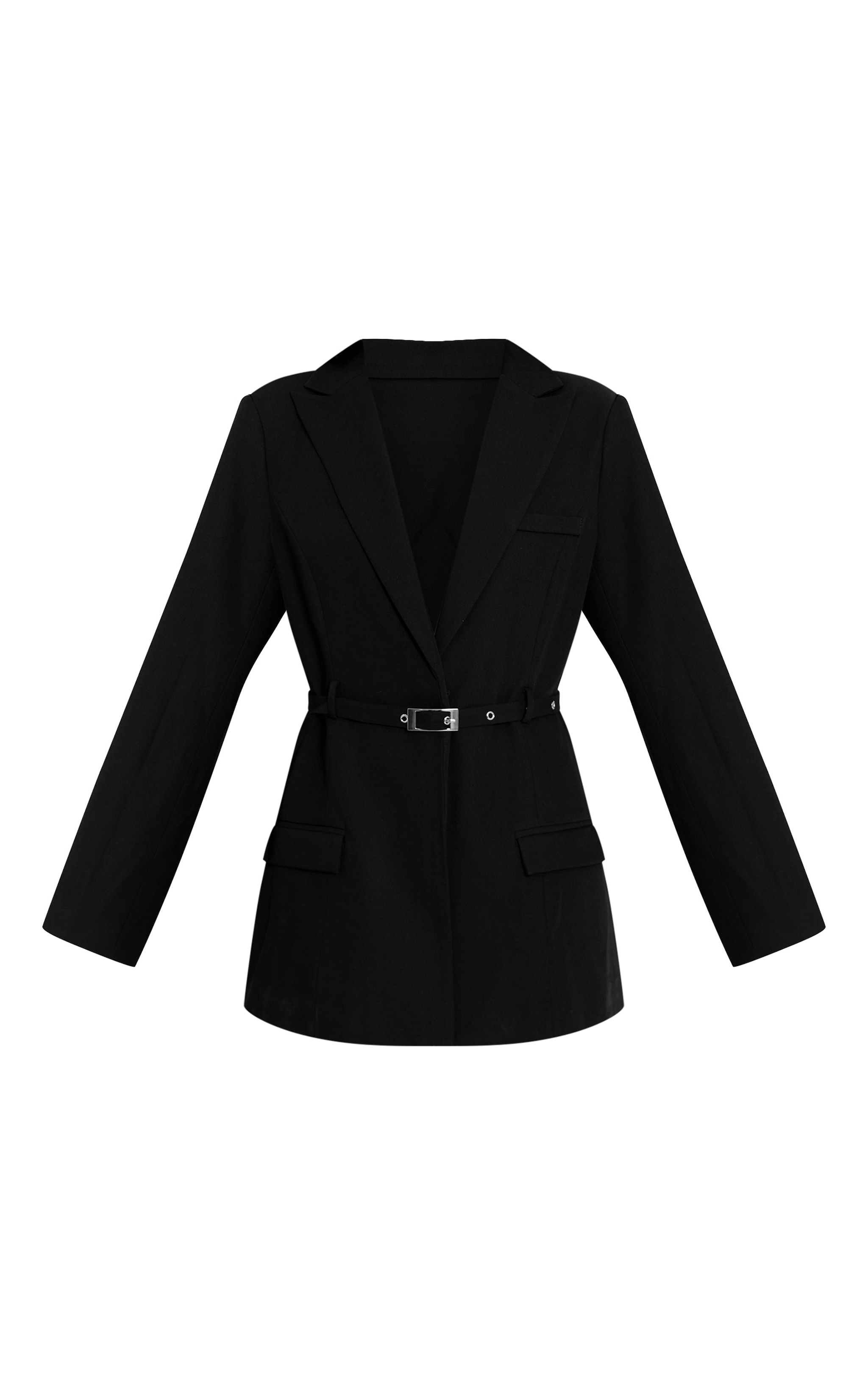 Robe blazer de tailleur tissée noire image 5