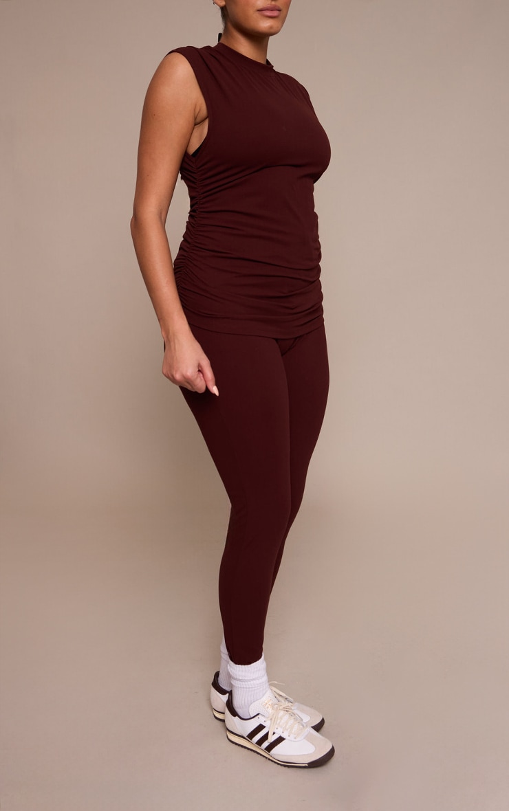 Plus Chocolate Sculpt Ruched Leggings  image 2