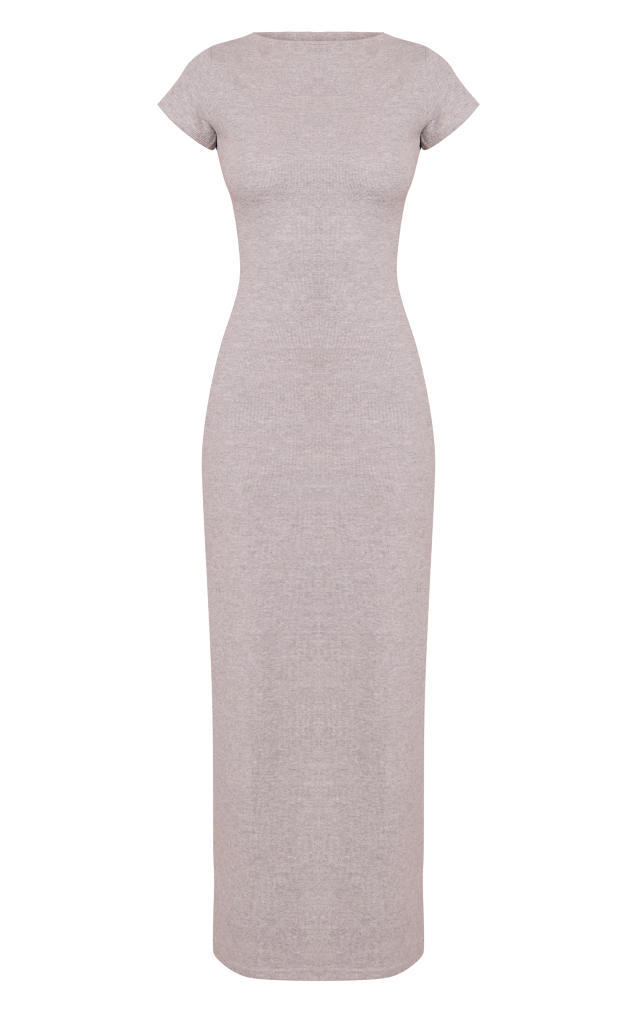 Grey Soft Brushed Short Sleeve Maxi Dress image 5