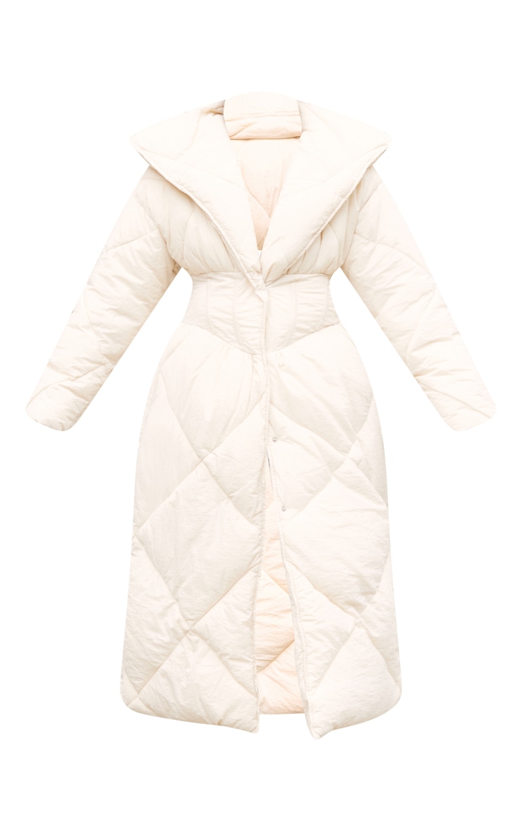  Stone Corset Middle Quilted Maxi Puffer Coat image 5