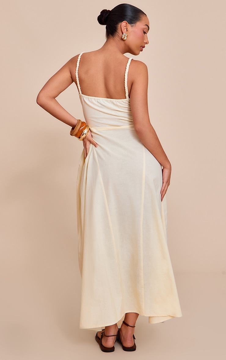 Lemon Braided V Waist Midaxi Dress image 2