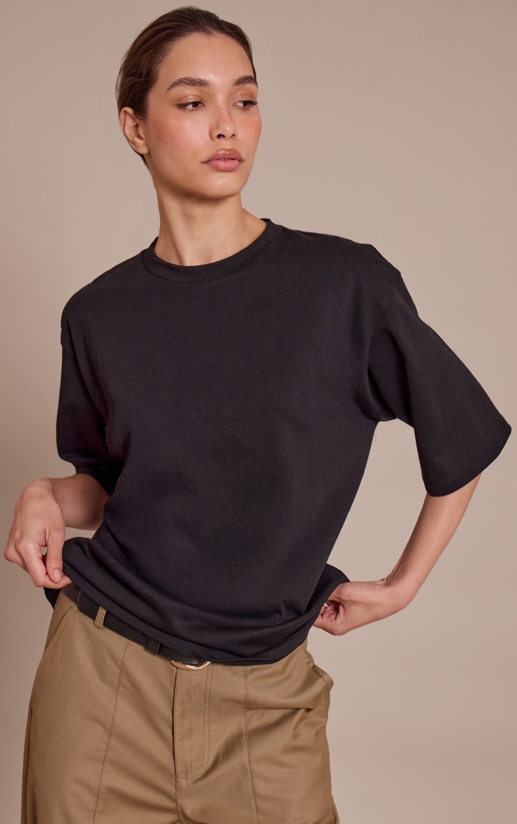 Black Oversized Boxy T Shirt image 1