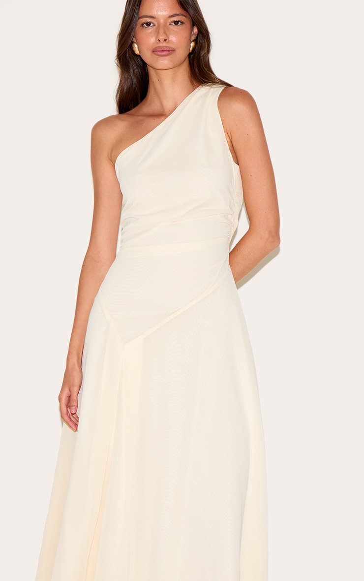 Butter Yellow One Shoulder Maxi Dress image 4