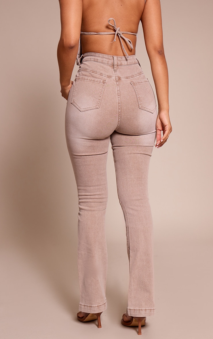 Petite Mushroom Denim Fitted Flared Jeans image 3