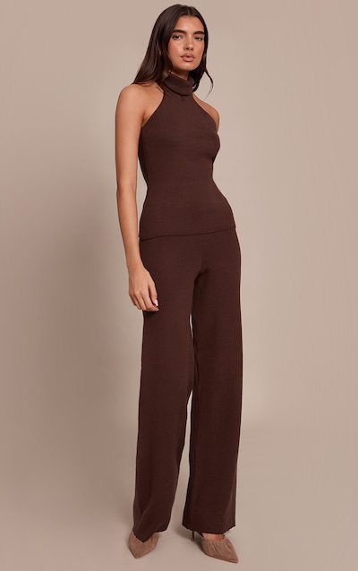 Chocolate Compact Knit Pants