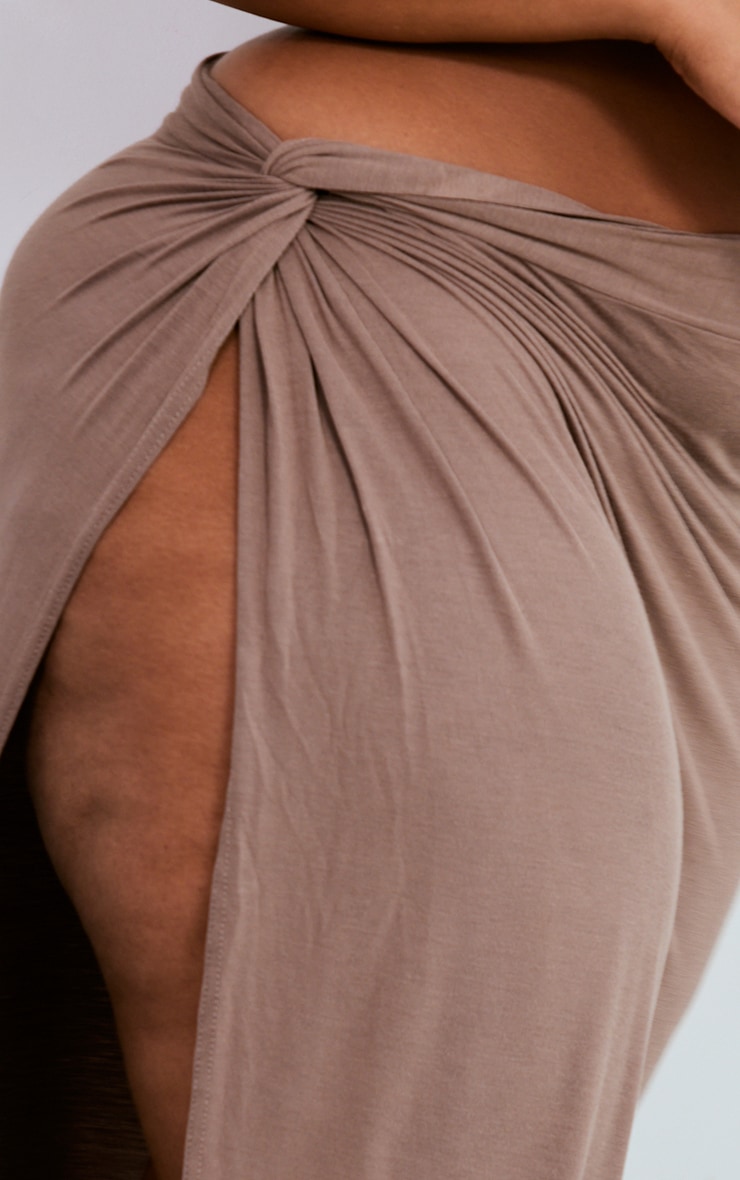 Plus Taupe Jersey Midi Skirt image 4