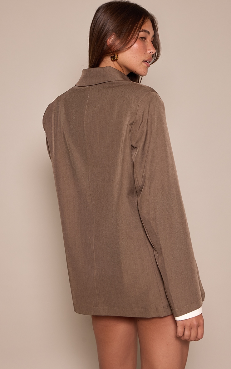 Taupe Seam Detail Structured Oversized Blazer image 2