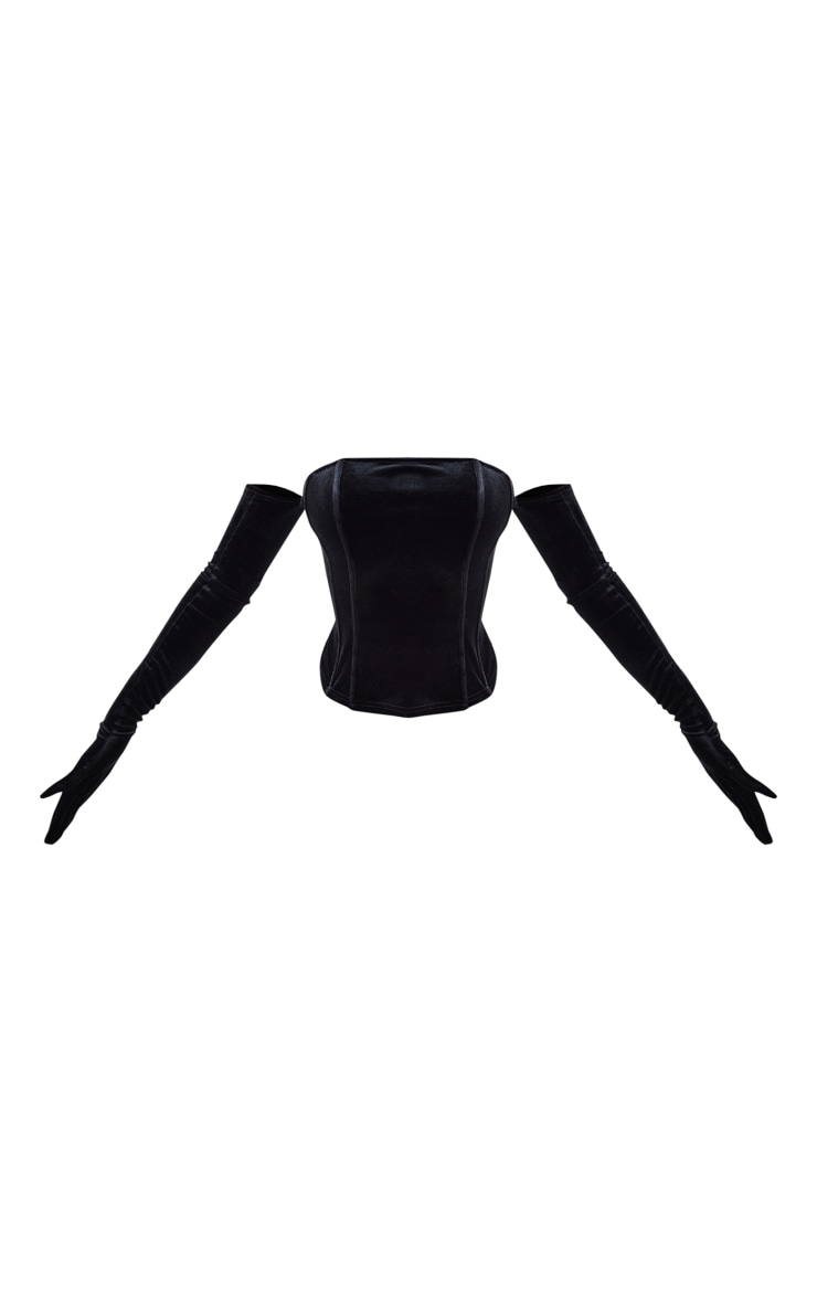 Corset en velours noir à gants image 5