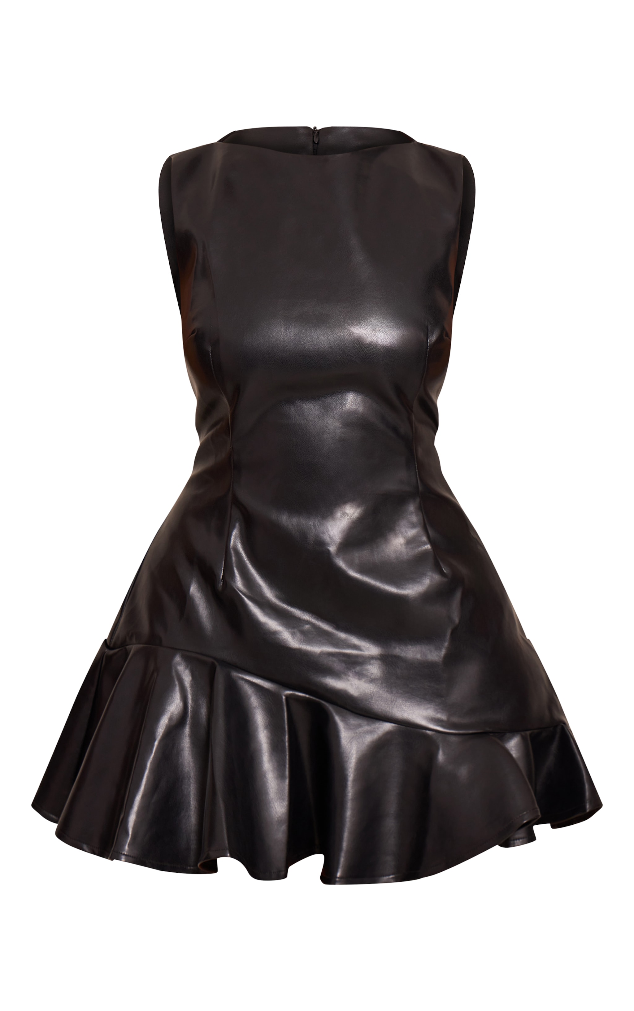 Shape Mini robe en PU noir à volants image 5