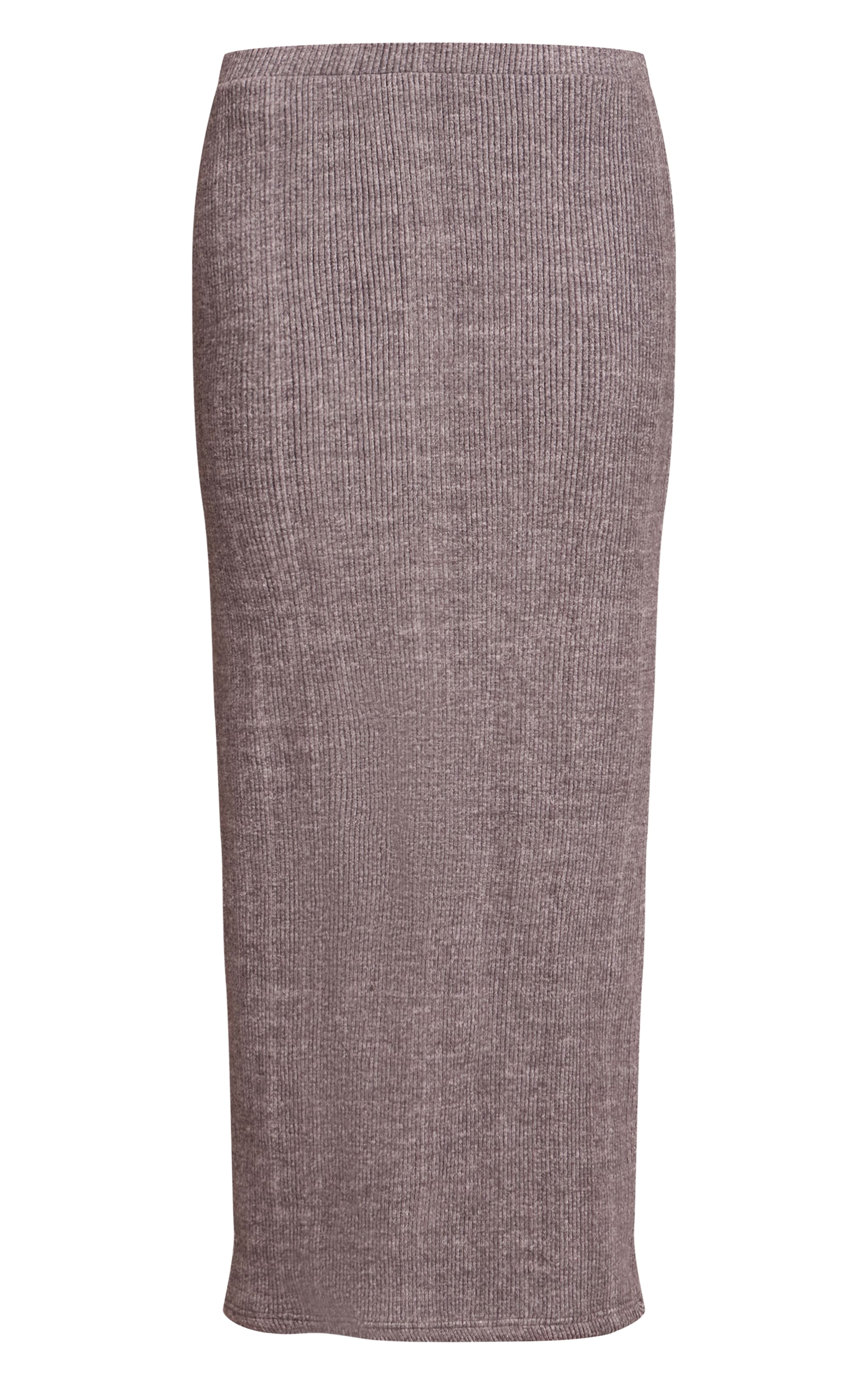 Grey Soft Brushed Chunky Rib Maxi Skirt  image 5