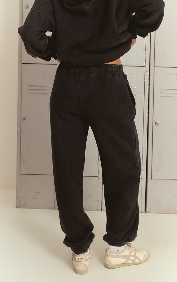 Charcoal Acid Wash Panel Seam Cuff Sweatpant image 3