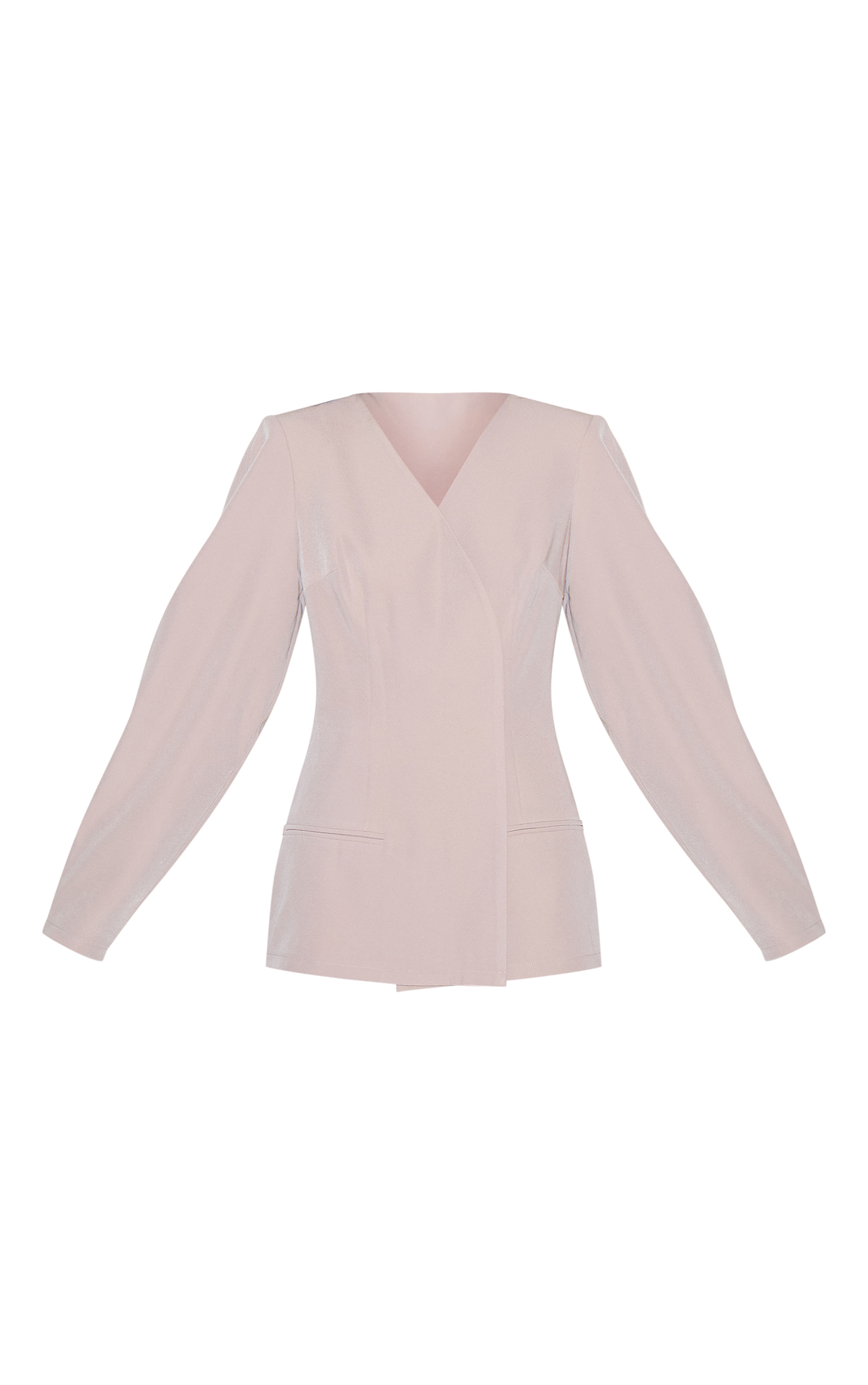 Mushroom Cross Front Cocoon Sleeve Tailored Romper image 5
