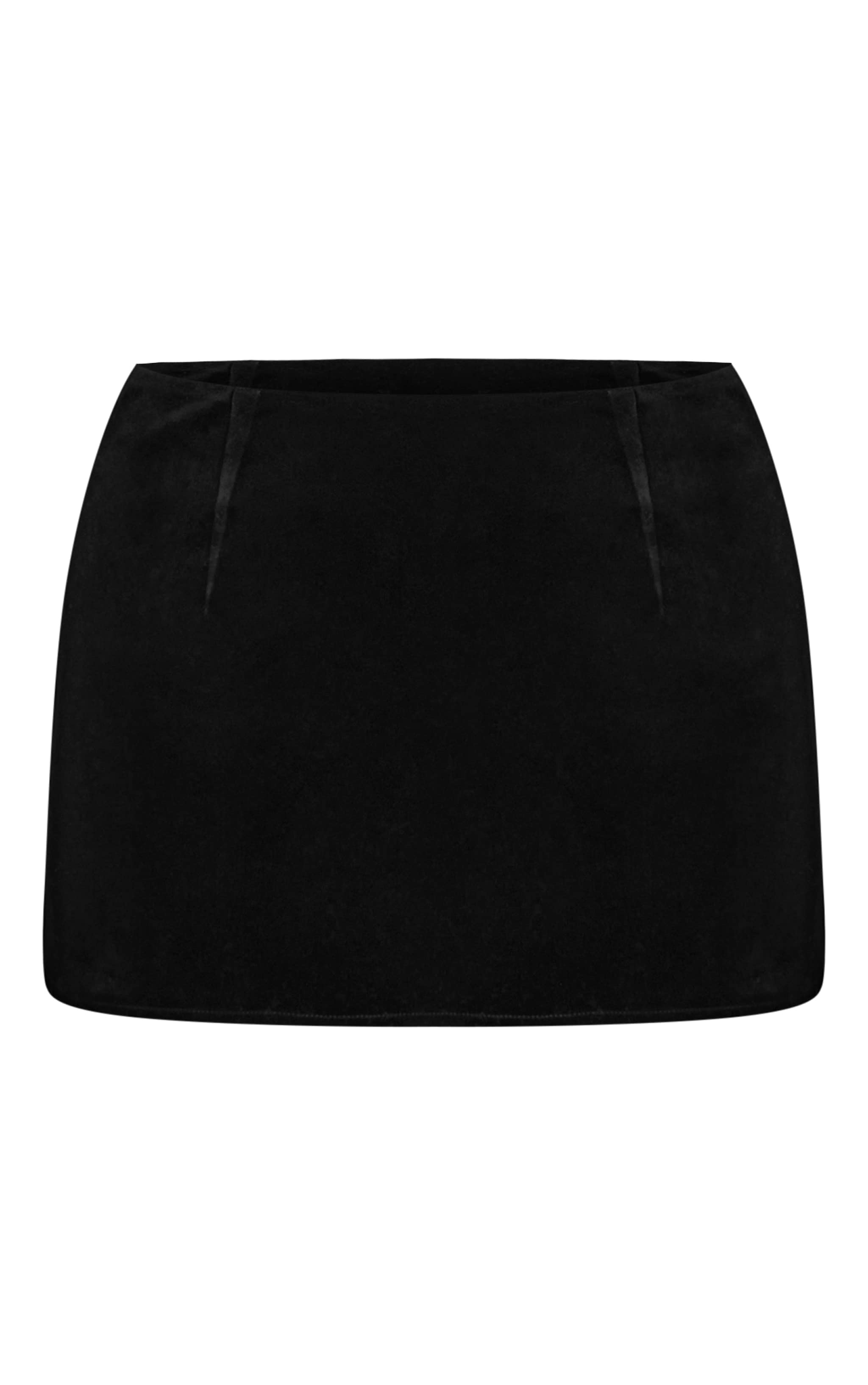 Black Tailored Velvet Mini Skirt image 6