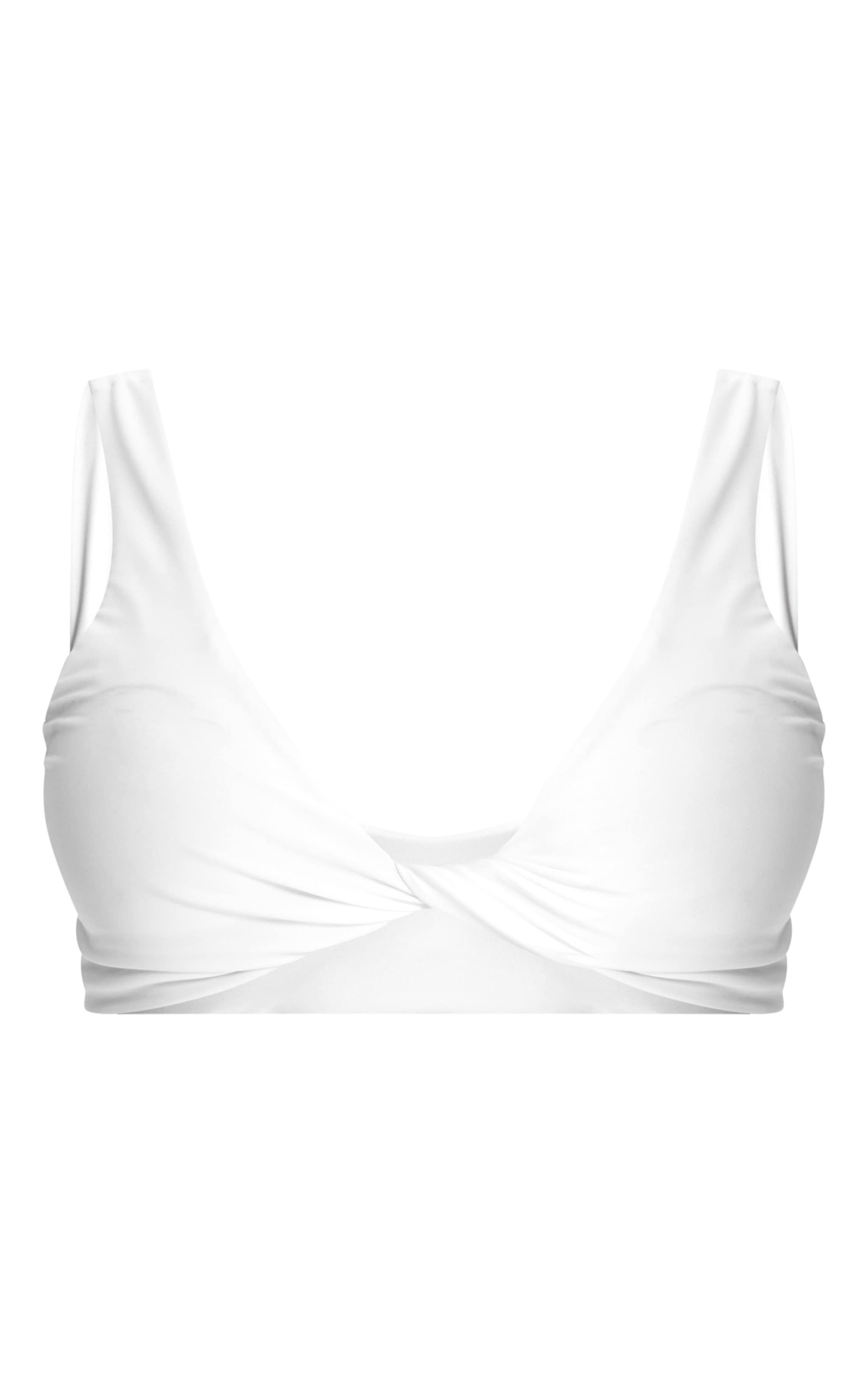 White Twist Front Scoop Bikini Top image 5