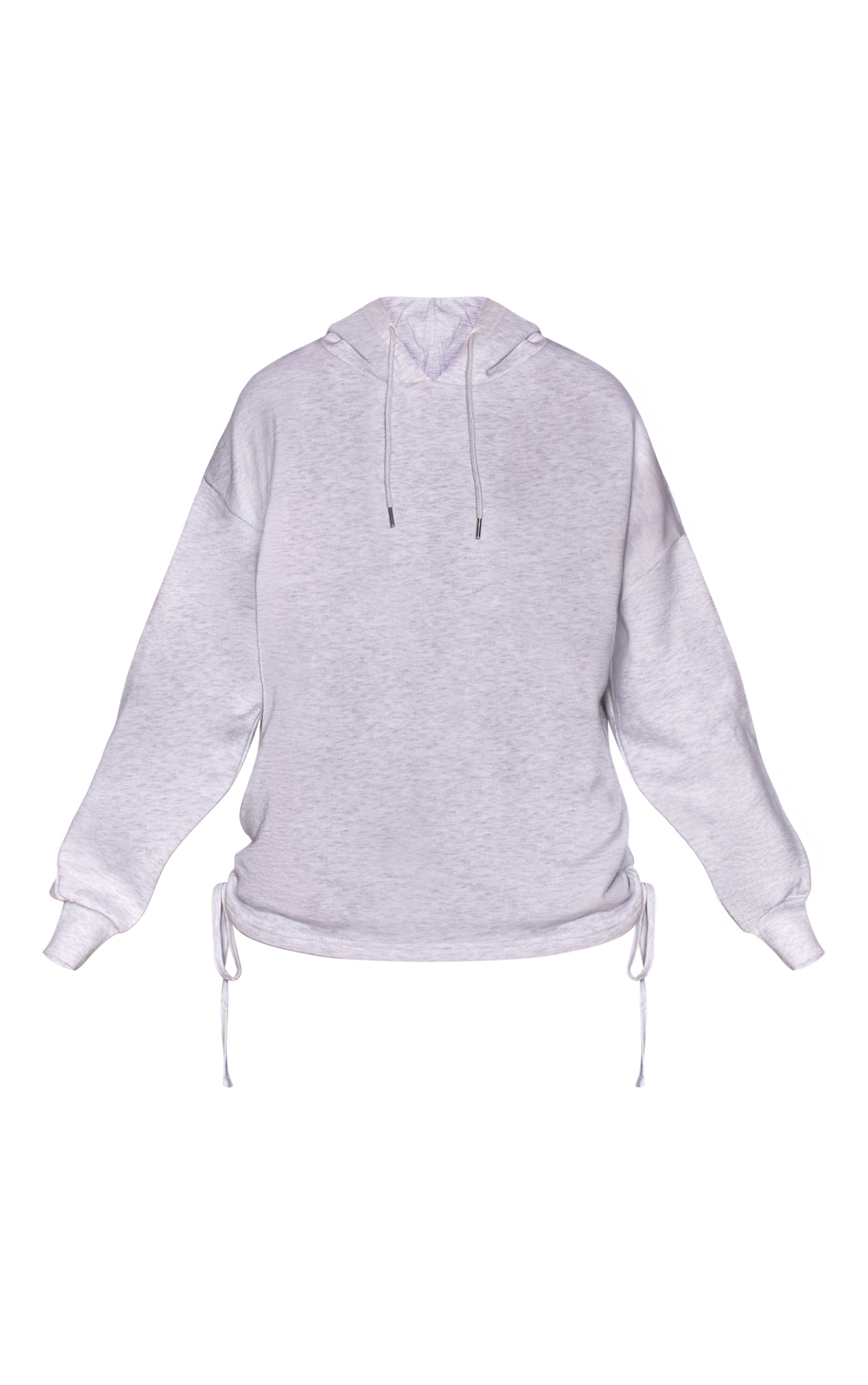 Ash Grey Ruched Side Oversized Hoodie image 5
