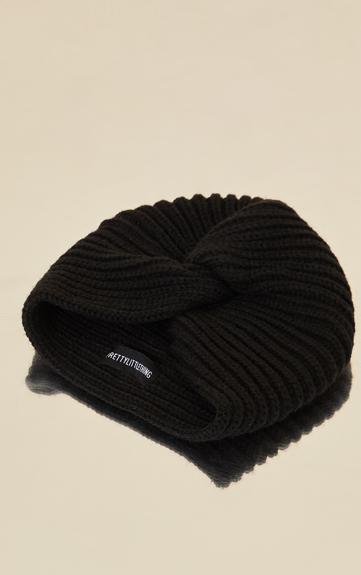 Turban en tricot noir image 2