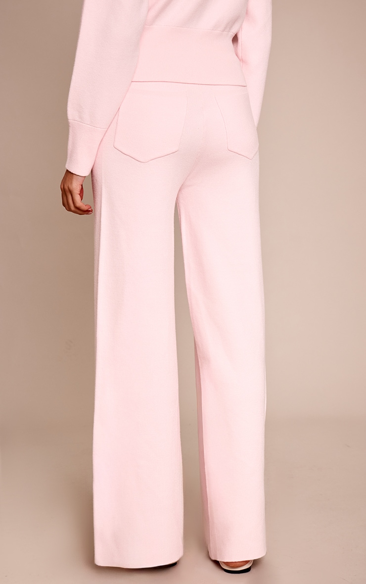 Pink Compact Knit Trouser image 3