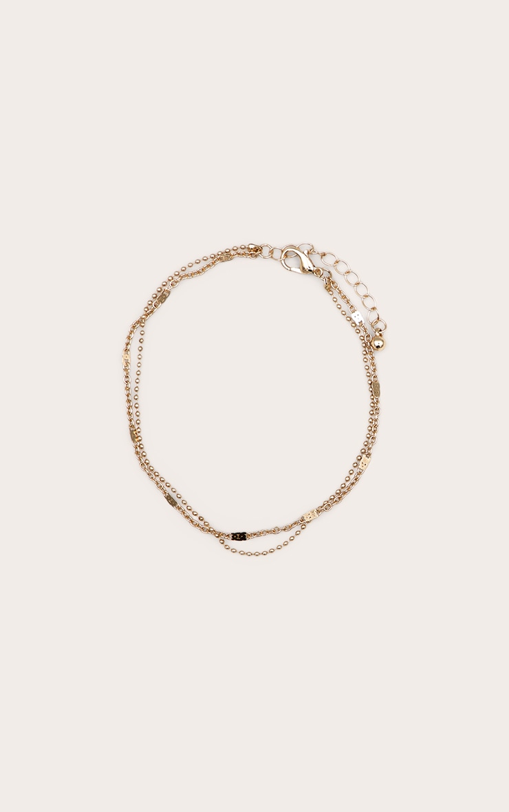 Gold Double Chain Layer Anklet image 1