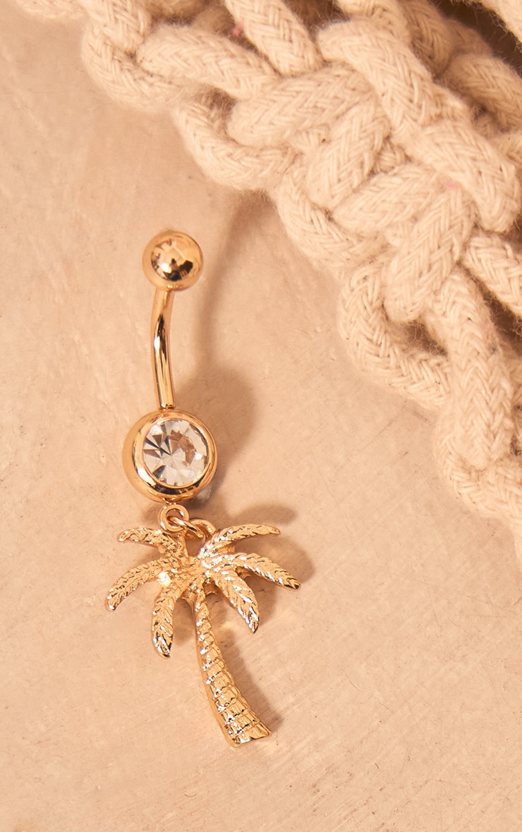 Palm tree belly button ring deals