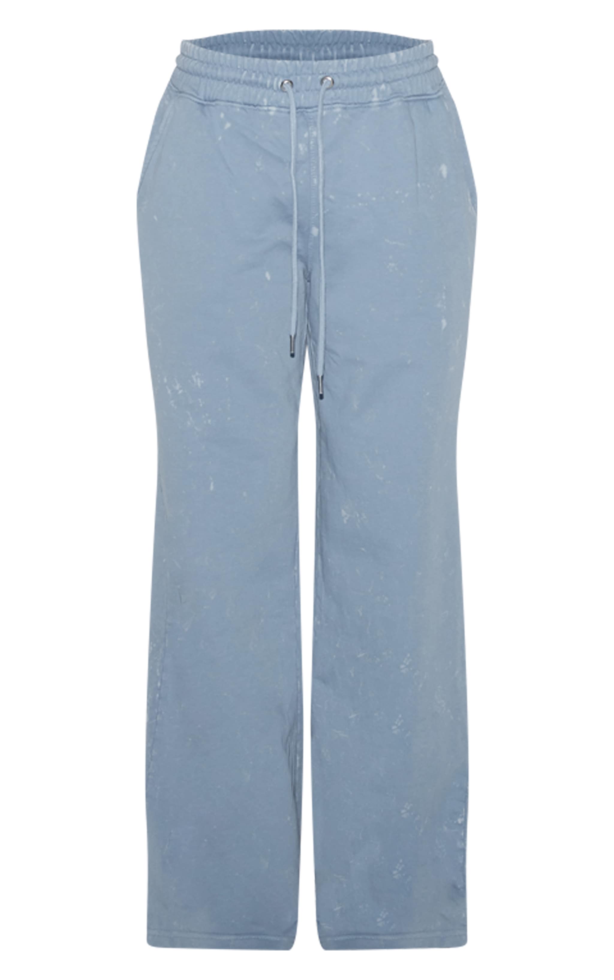 Blue Washed Low Rise Wide Leg Sweatpants | Athleisure
