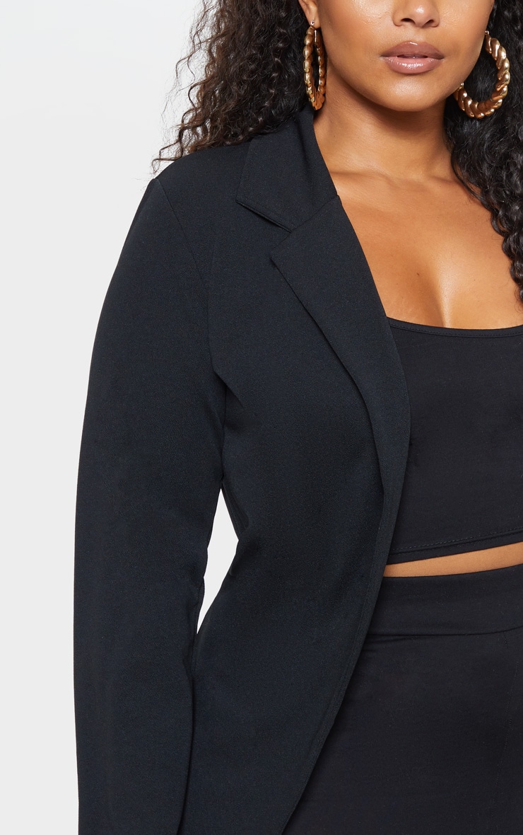 Plus Black Longline Blazer Plus Size PrettyLittleThing USA