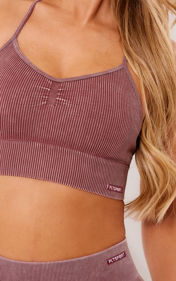 Plt Sport Bralette côtelée café au lait clair délavé à dos croisé image 4