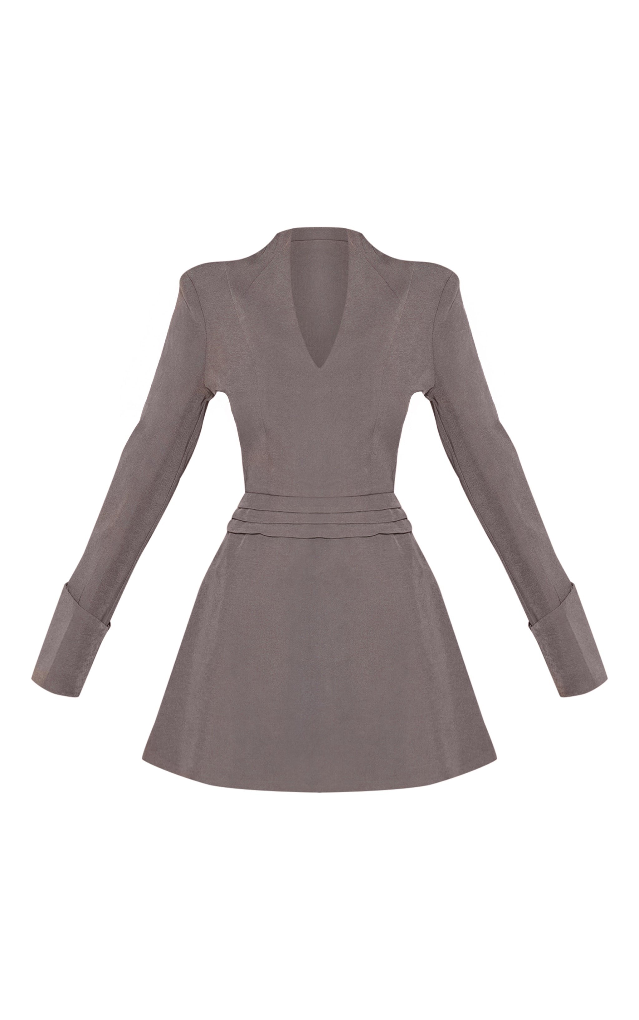 Charcoal Woven V Neck Mini Dress image 5