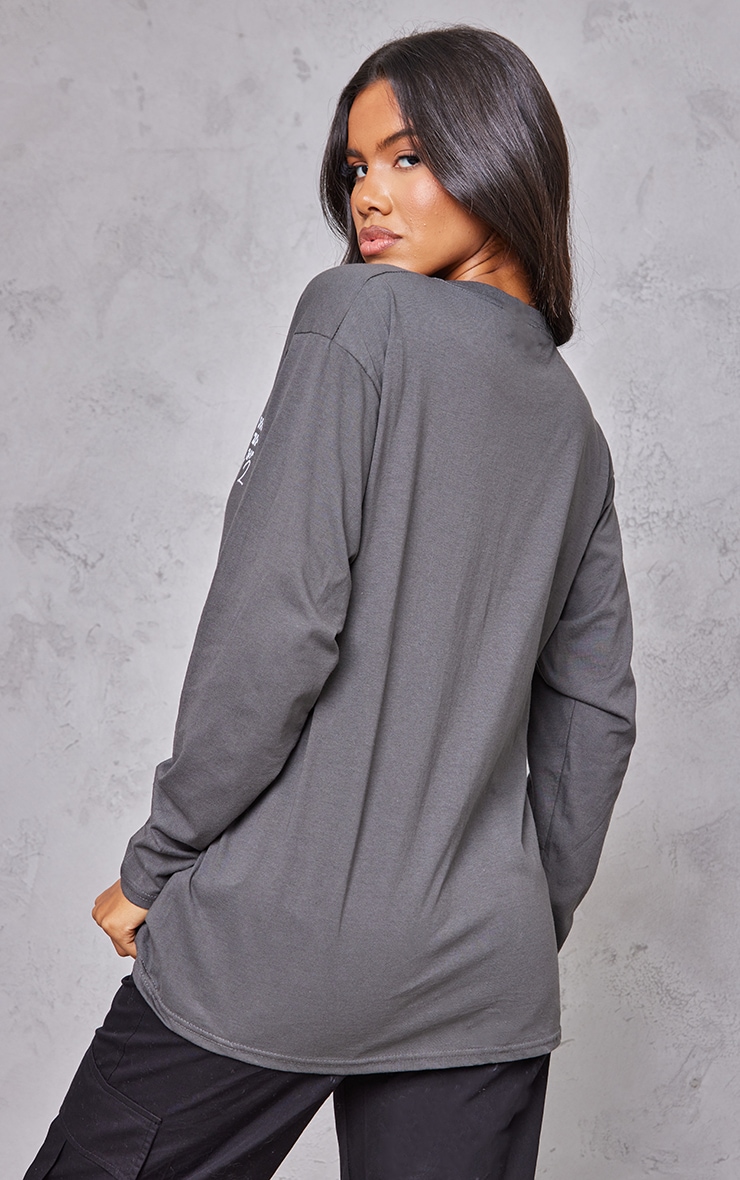 Charcoal Plt Motorsport Print Long Sleeve T Shirt image 2