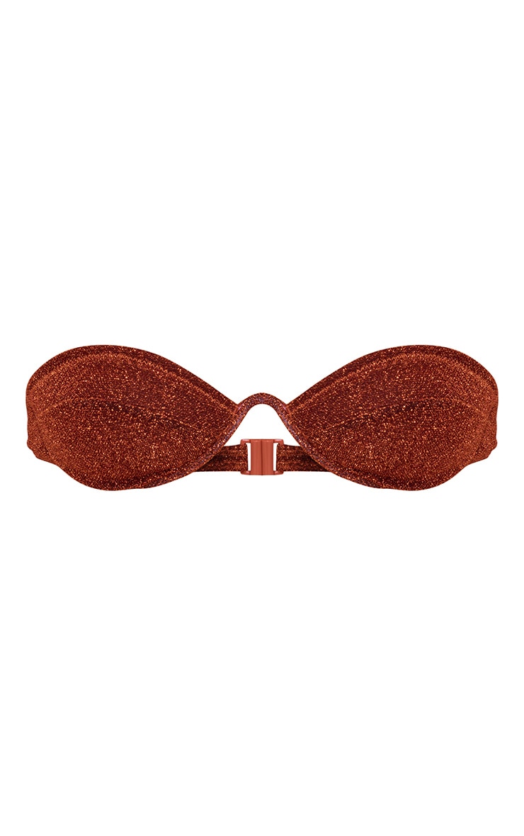 Rust Glitter High Waist High Leg Bikini Bottoms image 6