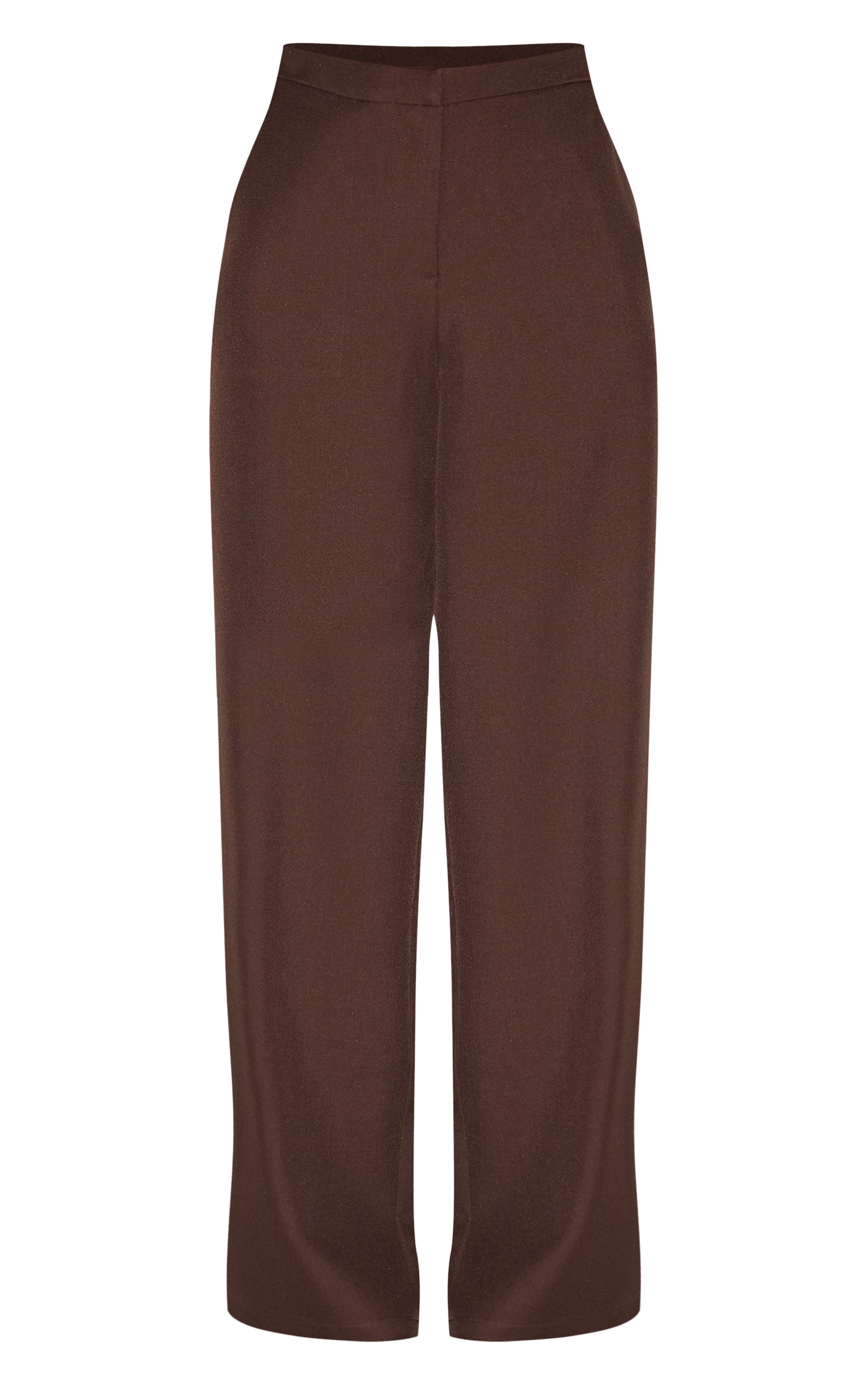 Chocolate Woven Pleated Mid Rise Wide Leg Pant image 5