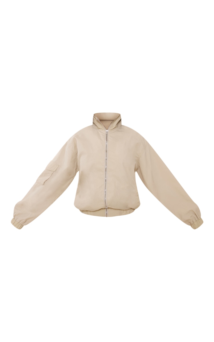 Sand Lightweight Textured Shell Bomber Jacket image 2