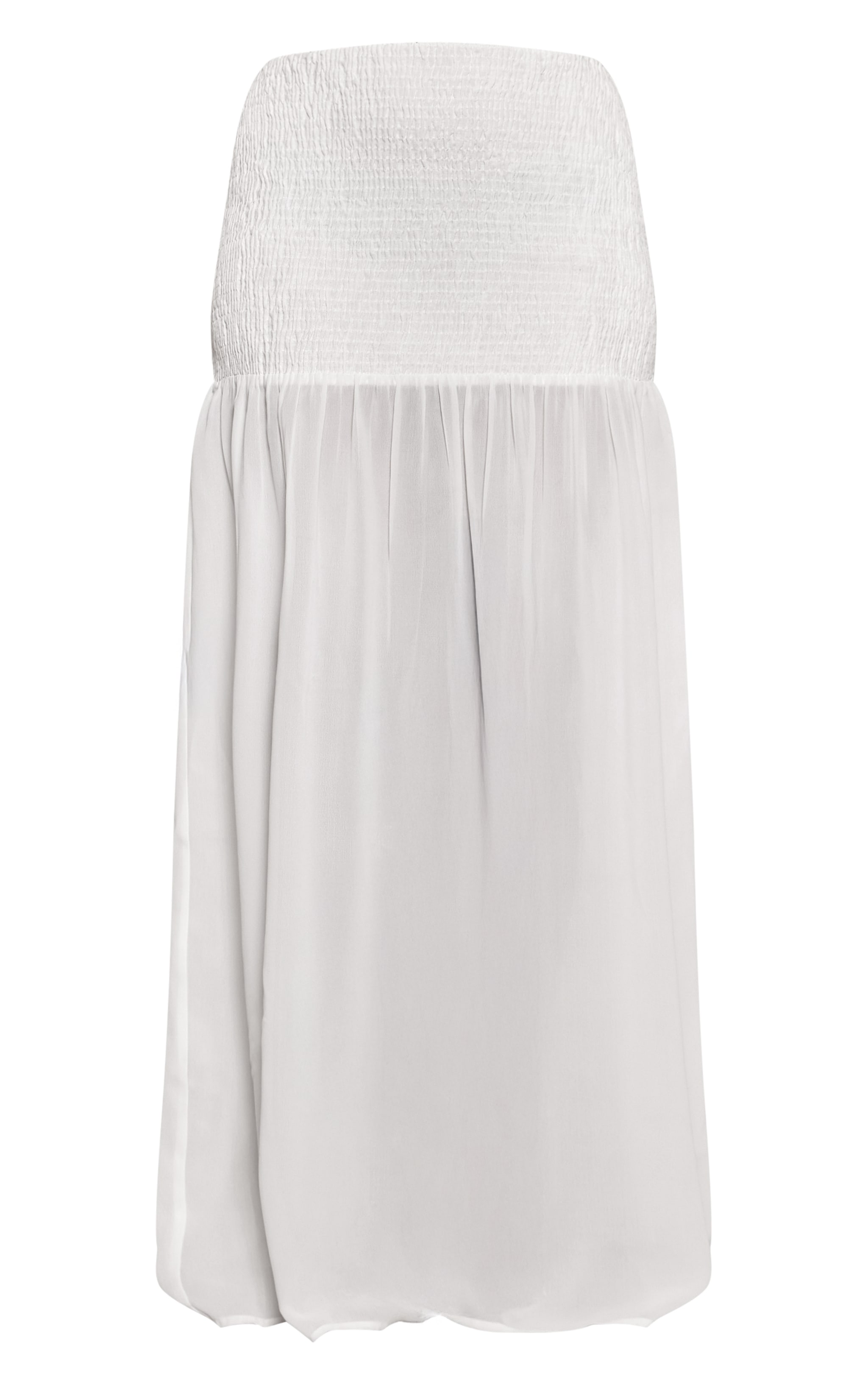 Shape White Shirred Contrast Maxi Skirt image 5