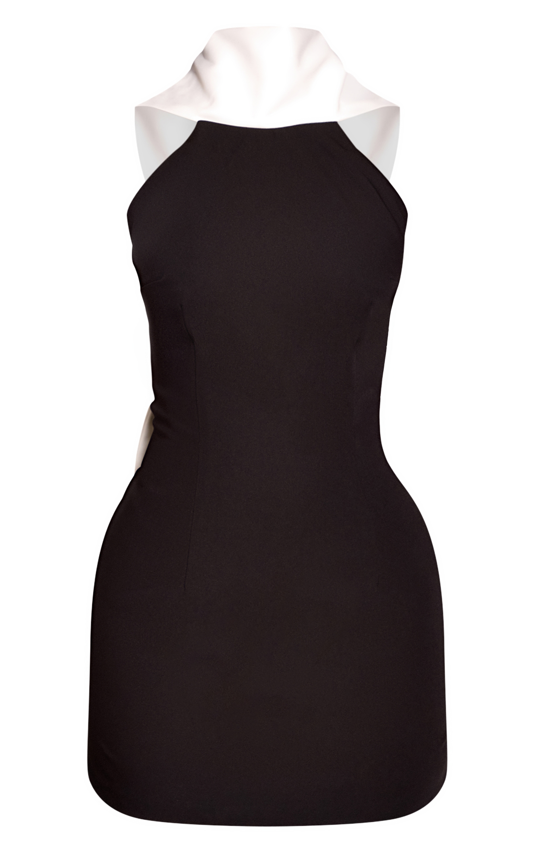 Petite Monochrome Contrast Halterneck Drape Detail Mini Dress image 5