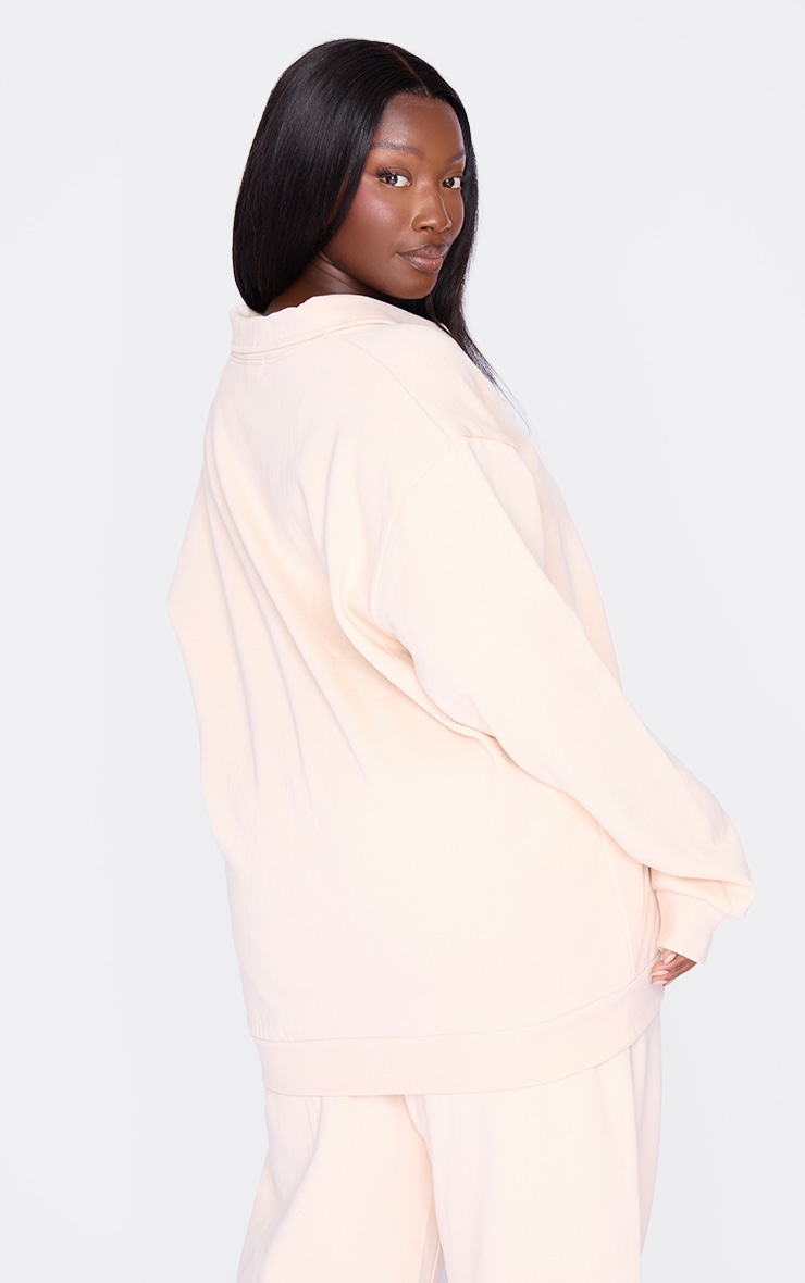 Plus Sweat oversize deluxe écru à col replié image 2