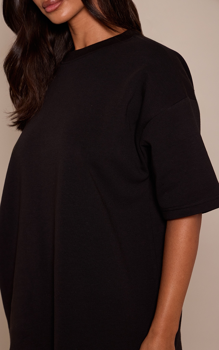 Petite Black Boxy Oversized T-Shirt  image 4