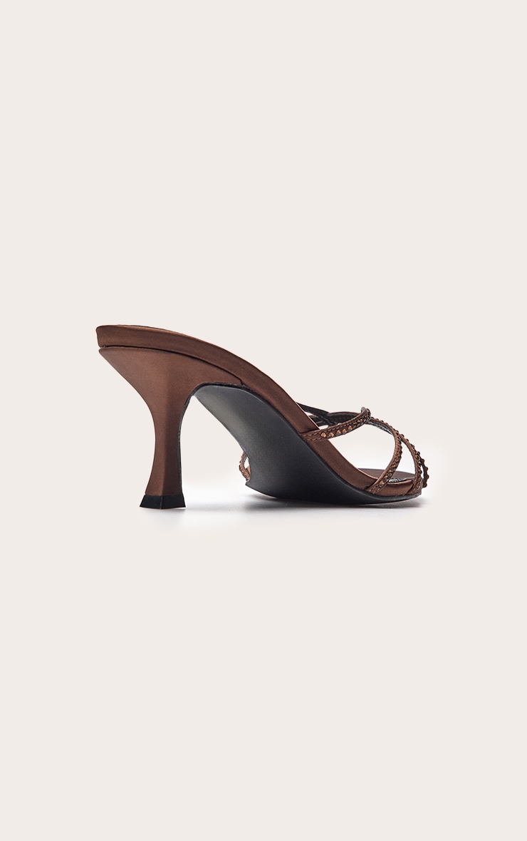 Chocolate Hot Fix Strappy Heeled Mule image 4