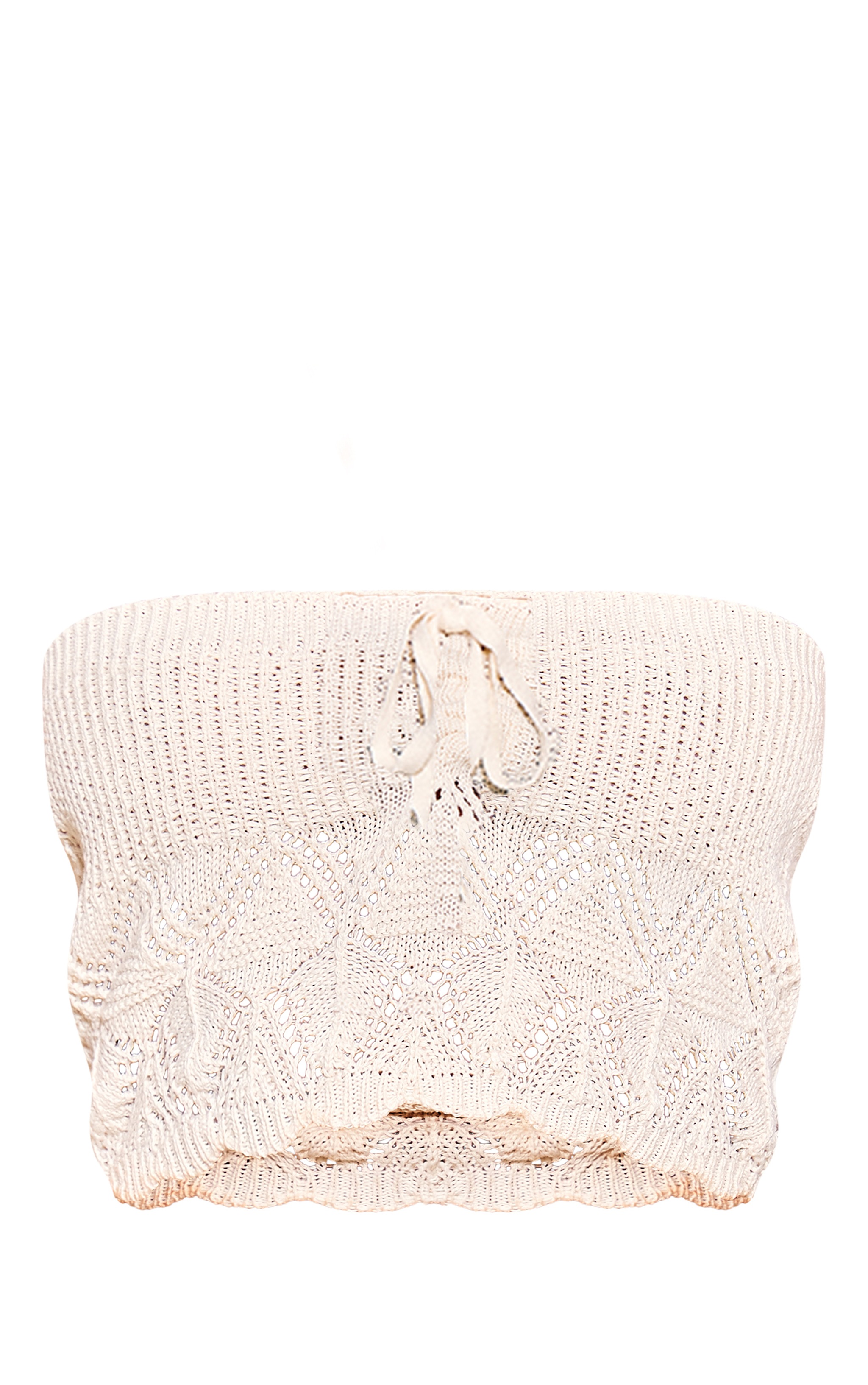 Top bustier en maille style crochet avoine à lacets image 5