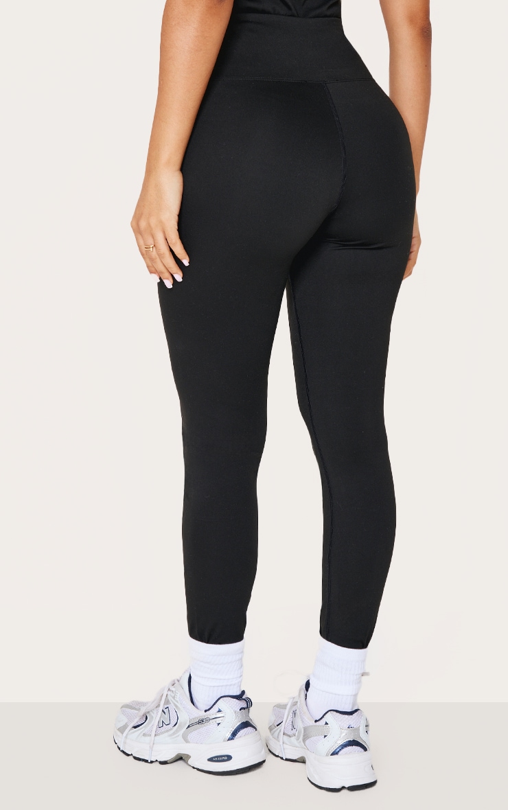 Petite Black Sculpt Wrap Waist Gym Leggings | Petite