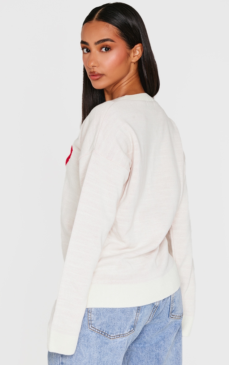 Petite White Bow Christmas Sweater image 2