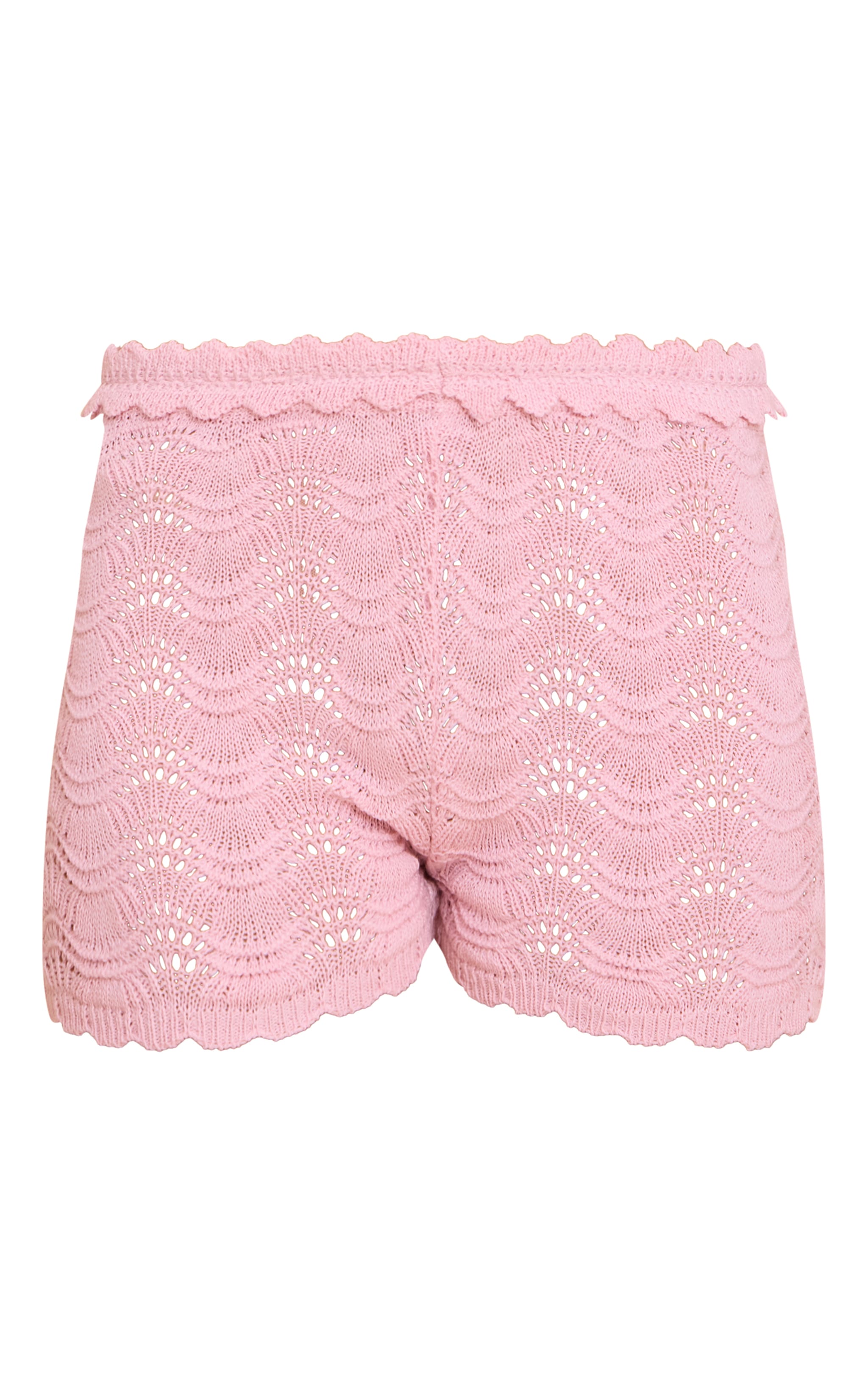 Pink Waistband Detail Crochet Mini Shorts image 6