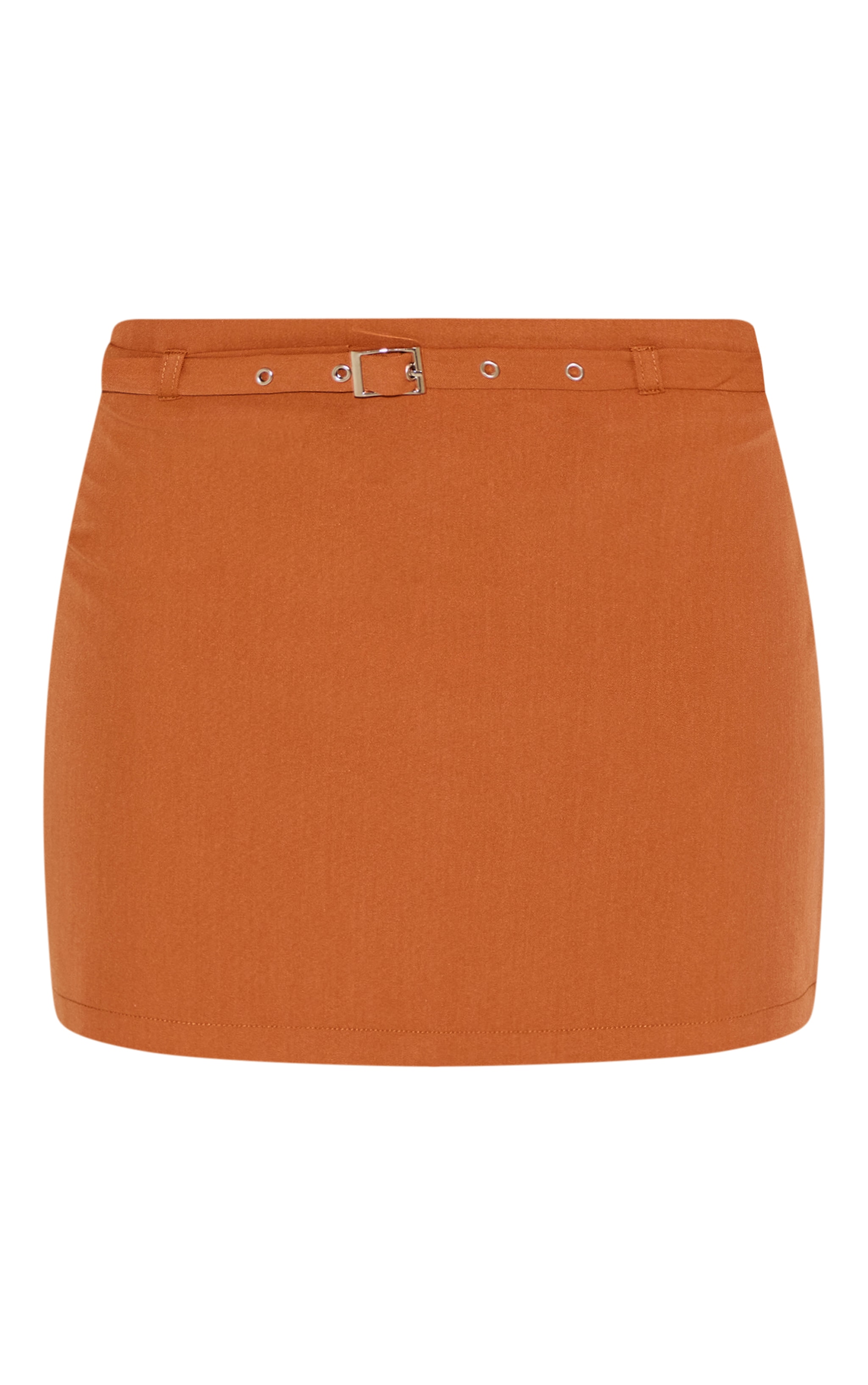 Rust Black Thin Belt Detail Tailored Mini Skirt image 6
