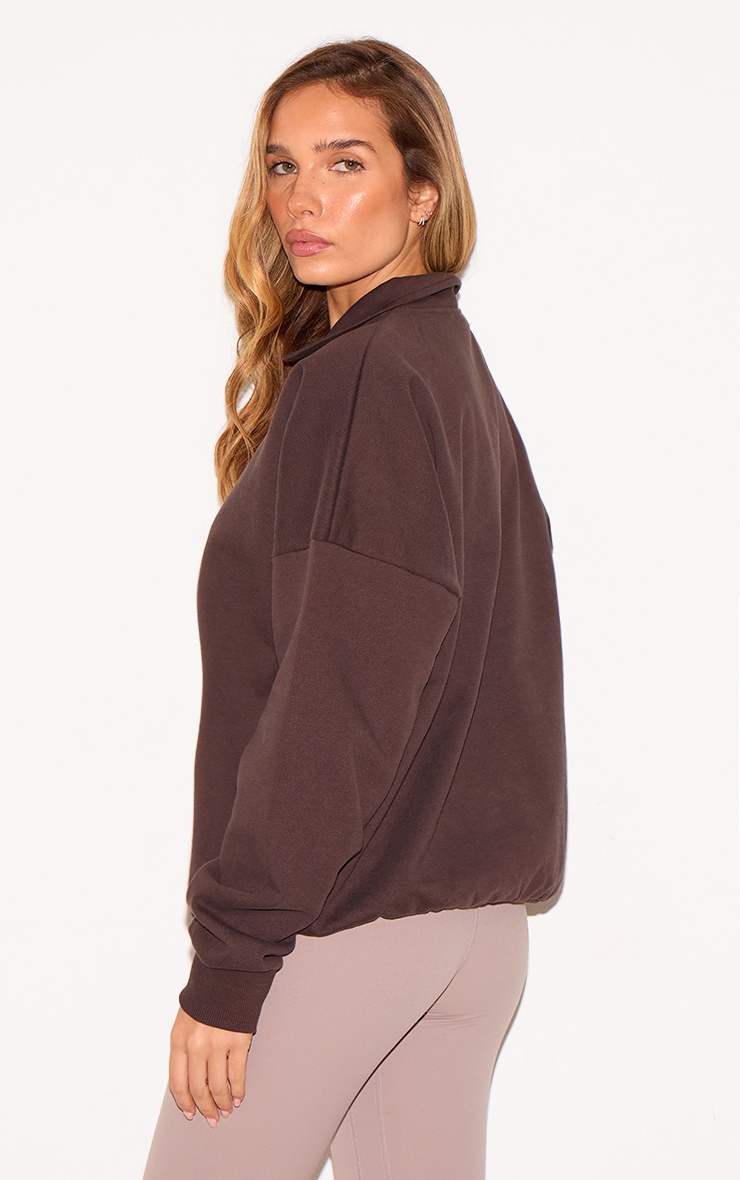 Chocolate Premium Sweat Oversized Polo image 2