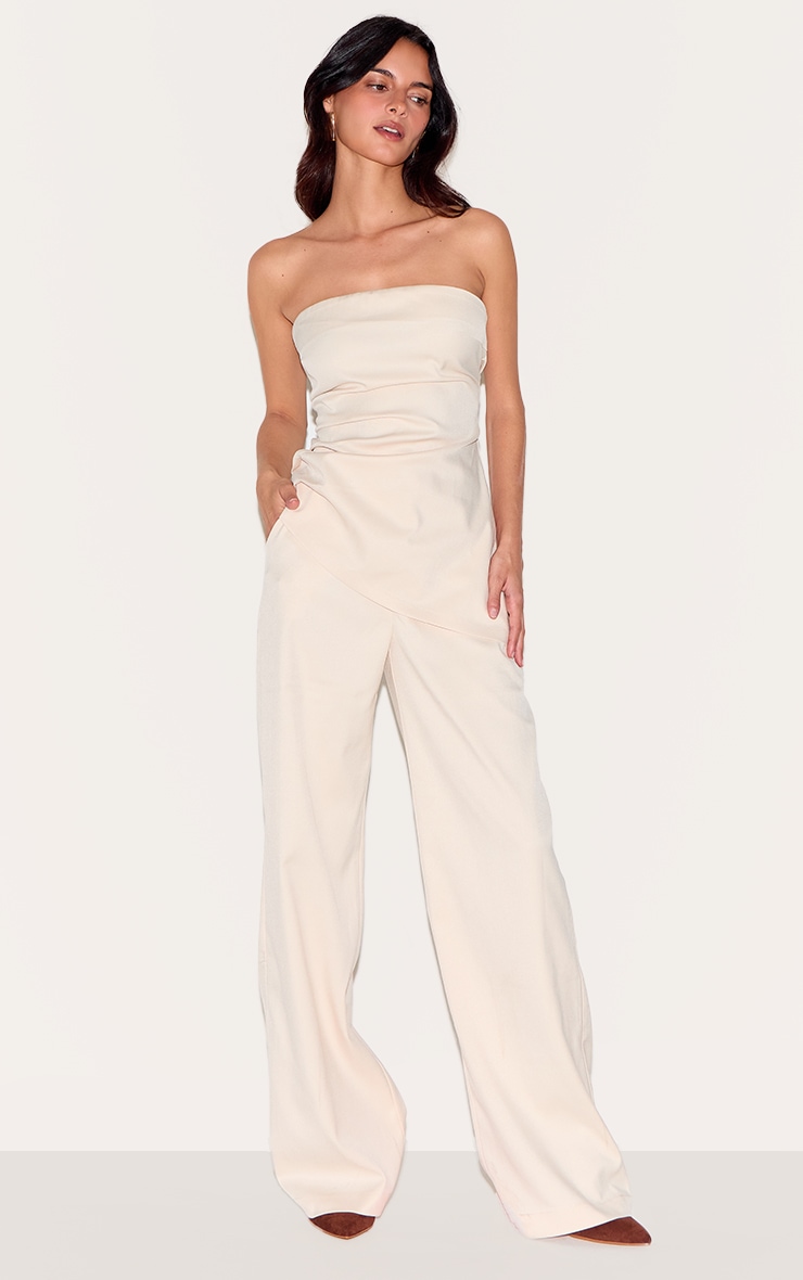 Almond Tailored Woven Wide Leg Pants image 1
