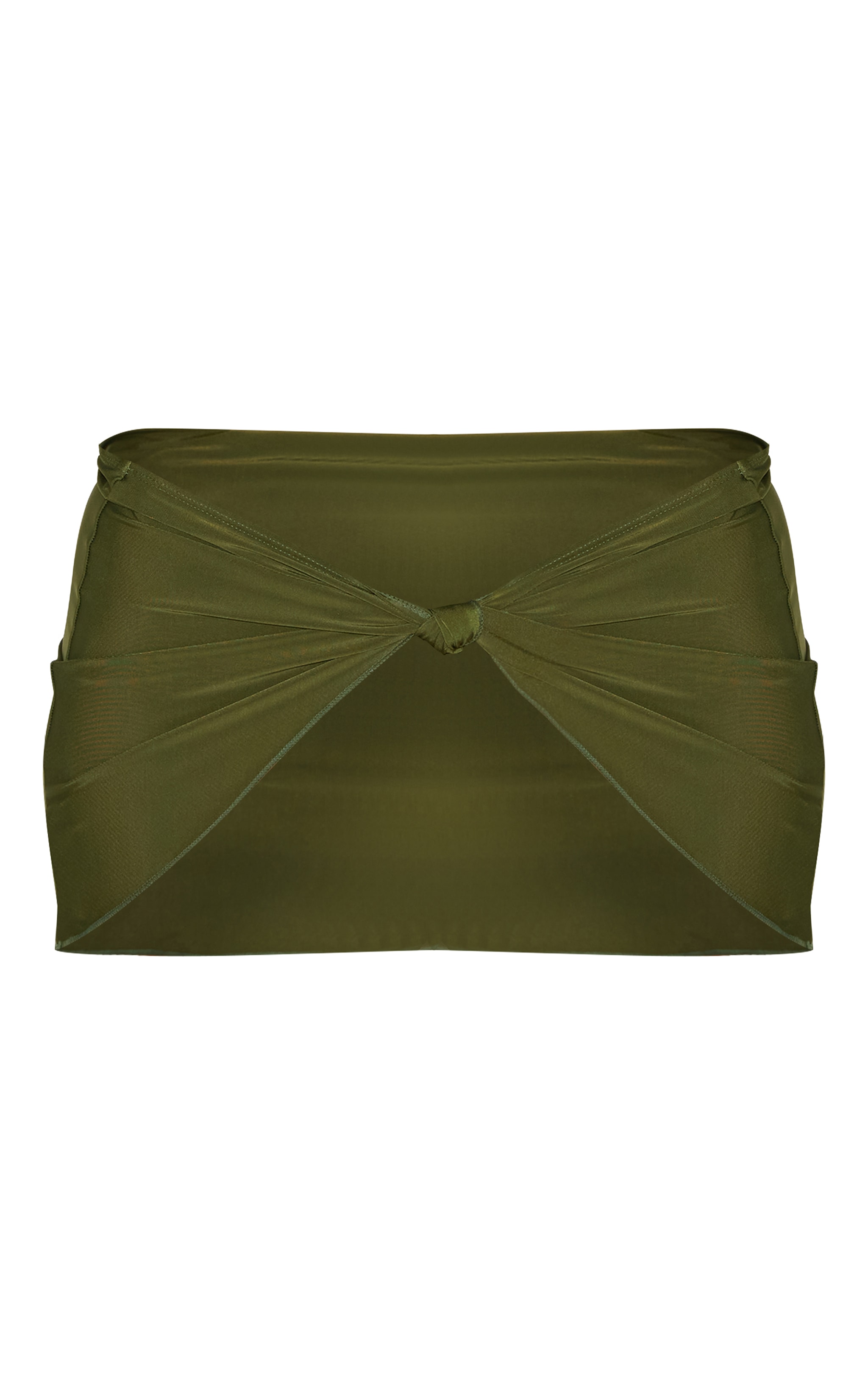 Khaki Knot Detail Mini Beach Skirt image 1