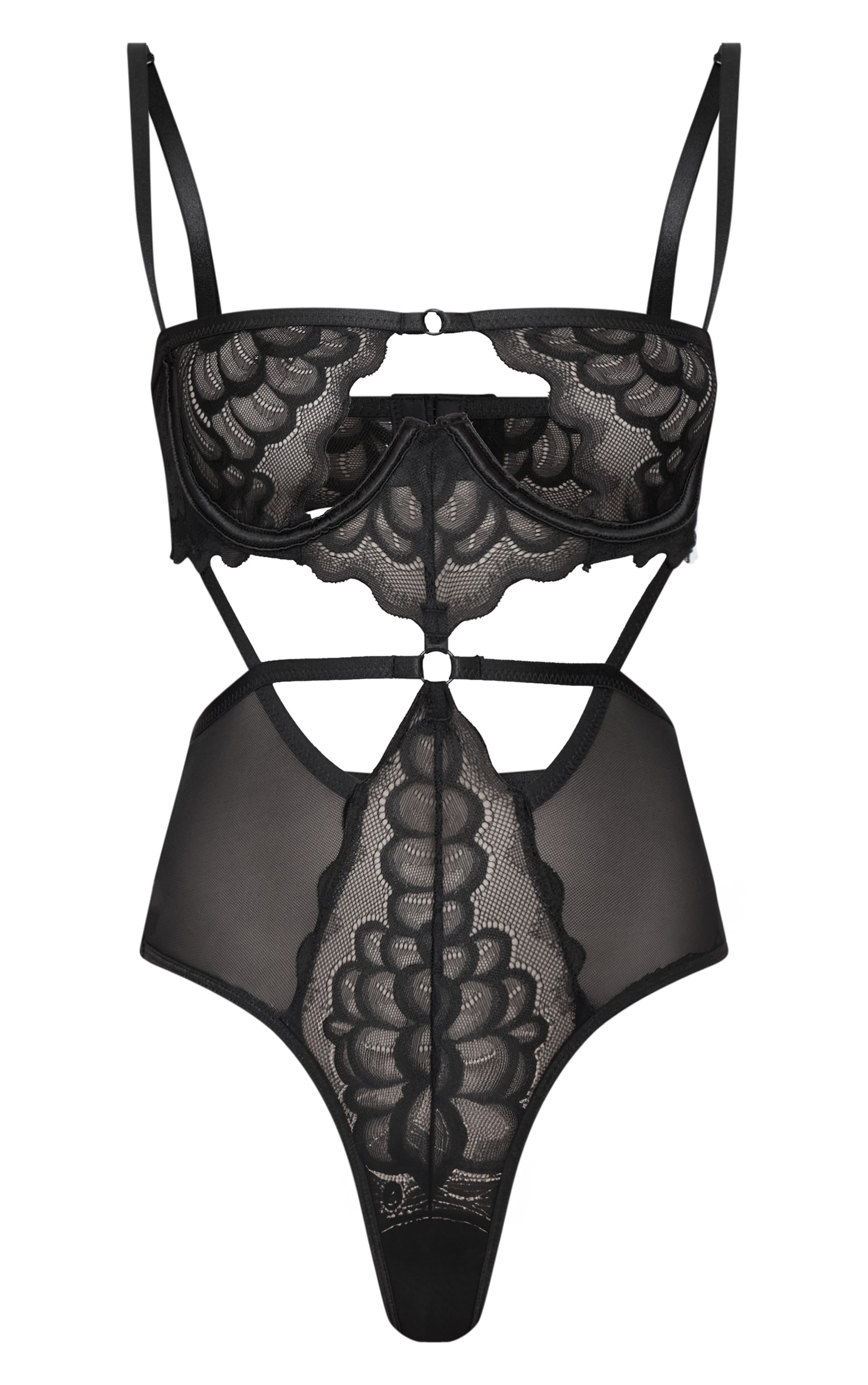 Body découpé en dentelle noire à armatures image 6