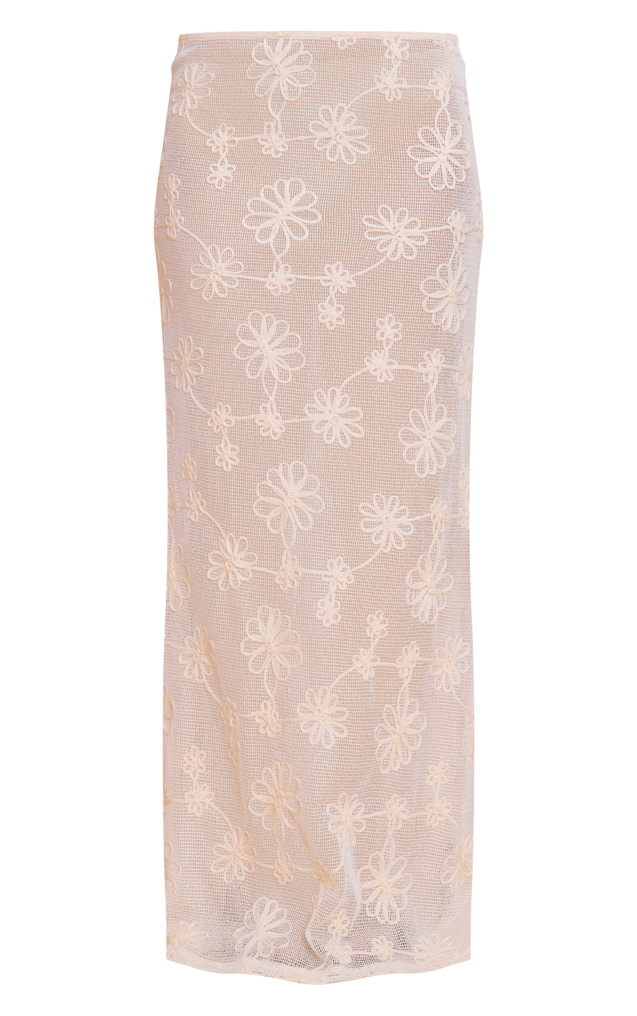 Jupe longue beige transparente à fleurs image 5