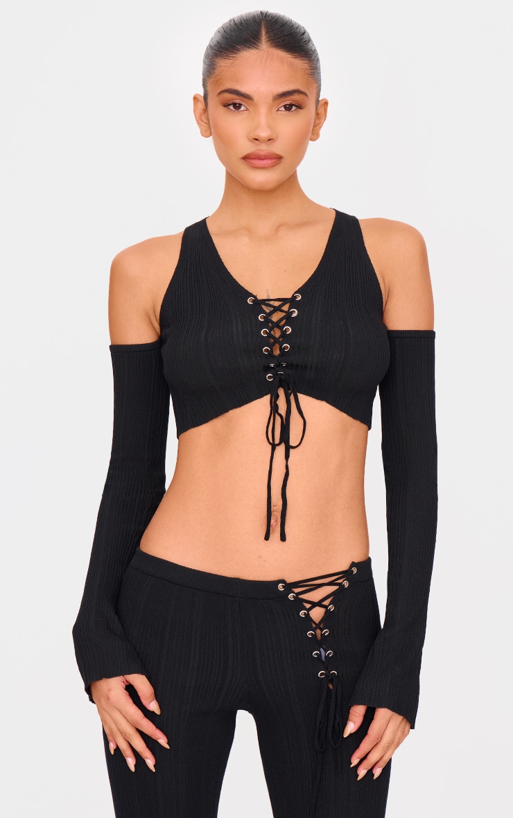 Lace up cold shoulder top 2025