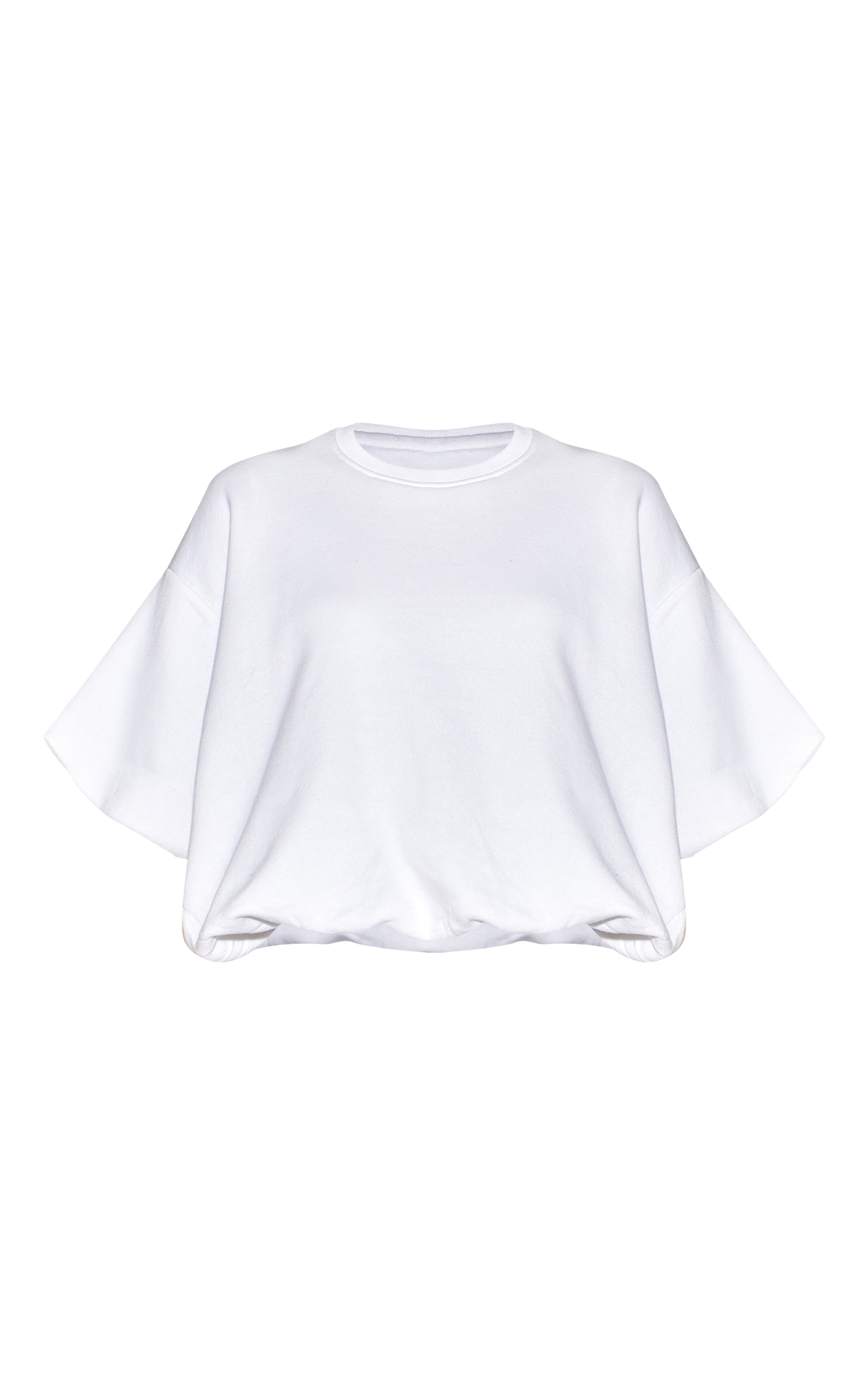White Elasticated Puff Boxy Sweatshirt image 5