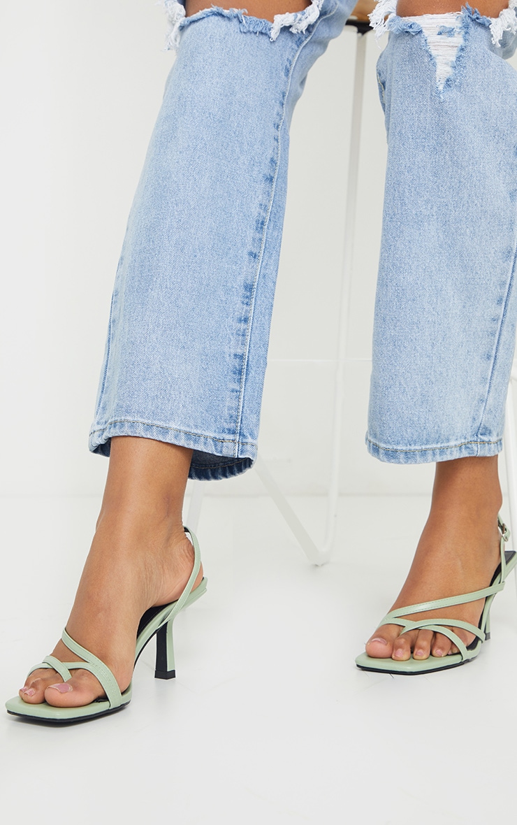 sage green block heel sandals